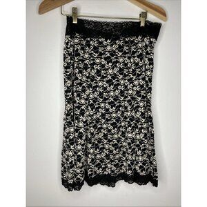 Cabi Skirt Black White Floral Lace Eyelet Women's Large Whimsigoth